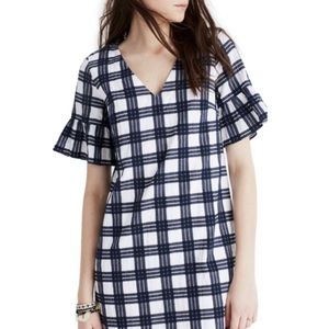 Leighton Plaid Madewell Dress Blue and White - Size 2 - Barely worn